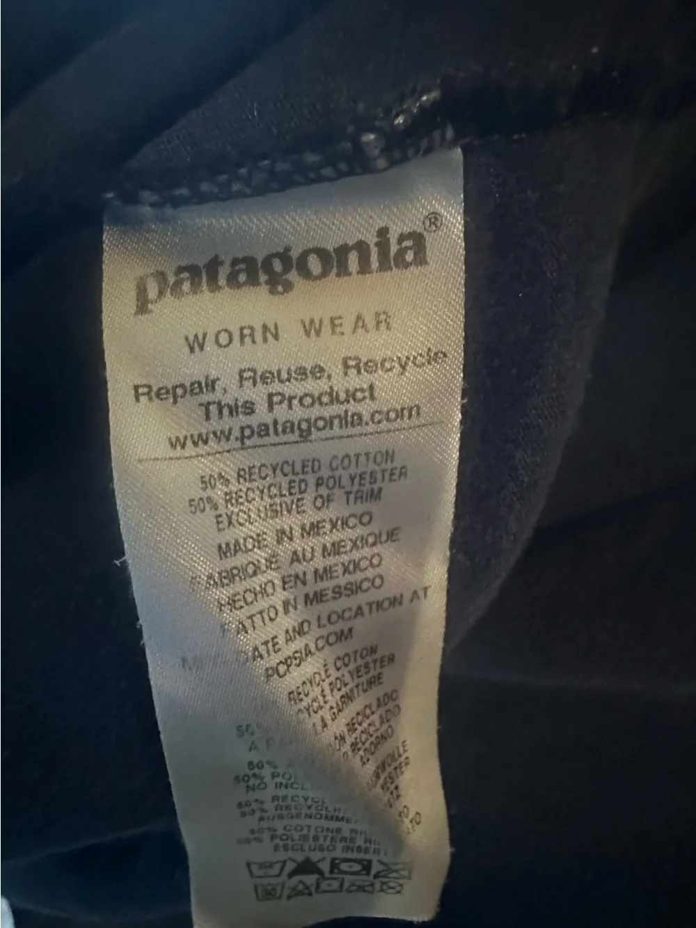 Patagonia Men's Crewneck Long-Sleeve - Navy with Multi-Color Logo